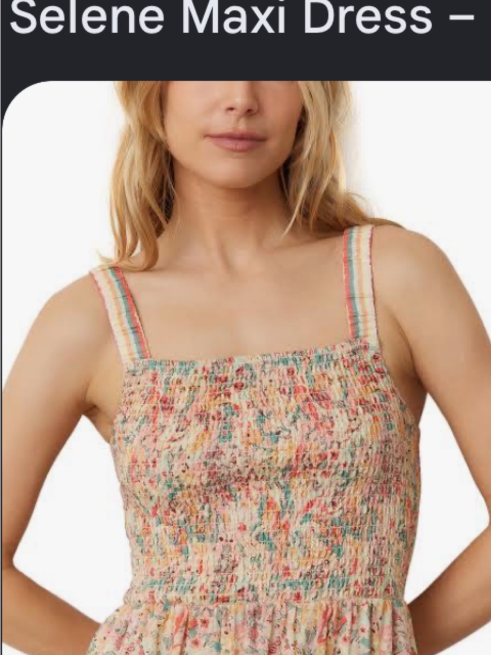 Marine Layer Smocked Maxi Dress in Cream Multicolor 2025
